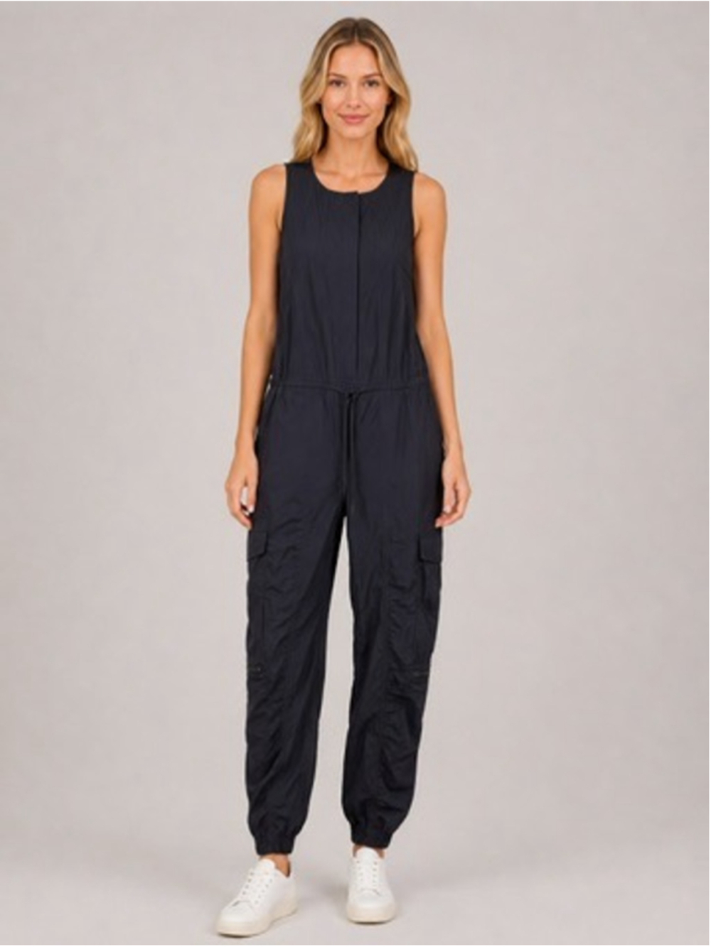 Athleta Canopy Romper Black Gorpcore Lightweight Parachute Jumpsuit Cargo Size 2